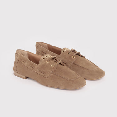 MOKASINE BARCA CAMOSCIO TAUPE